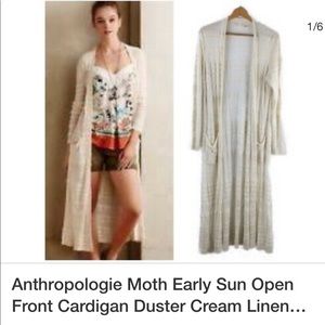 🦚Anthropologie Moth brand long cardigan duster
